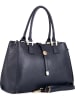 Lia Biassoni Leder-Henkeltasche "Crati" in Dunkelblau - (B)35 x (H)25 x (T)11 cm