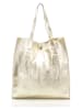 Lia Biassoni Leder-Schultertasche "Busento" in Gold - (B)28 x (H)34 x (T)12 cm