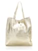 Lia Biassoni Leder-Schultertasche "Busento" in Gold - (B)28 x (H)34 x (T)12 cm