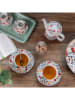 TABLE PASSION 8-delige set: koffiekoppen ''Flor'' wit/rood/groen - 160 ml