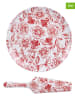 TABLE PASSION 2-delige set: taartplateau "Louise" rood/wit