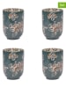 TABLE PASSION 4er-Set: Becher "Faustine" in Dunkelblau - (H)11 cm