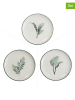TABLE PASSION 3-delige set: ontbijtborden "Floralia" wit/groen - Ø 20,5 cm