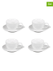 TABLE PASSION 4er-Set: Kaffeetassen "Petale" in Weiß - 200 ml