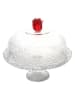 TABLE PASSION Servierglocke "Rose" in Transparent/ Rot - Ø 30 cm 