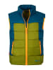 Trollkids Doorgestikte bodywarmer "Hardanger" kaki/blauw/oranje