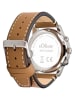 s.Oliver Chronograaf lichtbruin/zilverkleurig/wit