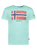 Geographical Norway Koszulka "Palm" w kolorze turkusowym