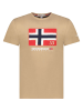 Geographical Norway Koszulka "Newflag" w kolorze beżowym
