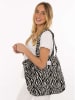 Zwillingsherz Shopper bag w kolorze czarno-białym - 43 x 33 cm