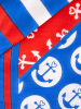 Zwillingsherz Driehoekige doek "Anker-Wellen-Mix" blauw/rood/wit - (L)200 x (B)90 cm