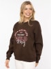 Zwillingsherz Sweatshirt "Wild Side" in Braun