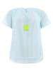 Zwillingsherz Blouse "Neon Streifen" lichtblauw/wit/groen