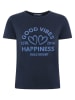 Zwillingsherz Shirt "Happiness Vibes" in Dunkelblau