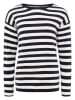 Zwillingsherz Sweter "Stripes" w kolorze granatowo-kremowym