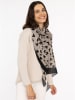 Zwillingsherz Schal in Beige/ Schwarz - (L)180 x (B)60 cm