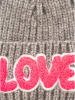 Zwillingsherz Mütze "Love" in Grau