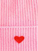 Zwillingsherz Kaschmir-Beanie in Pink