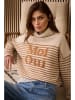 Oui Rollkragenpullover in Camel/ Creme