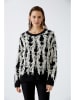 Oui Pullover in Schwarz/ Creme