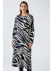 Oui Kleid in Creme/ Schwarz