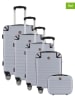 Geographical Norway 5-delige hardcase-trolleyset "Shock" zilverkleurig
