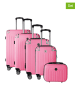 Geographical Norway 5tlg. Hardcase-Trolleyset "Softless" in Pink