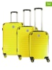 Geographical Norway 3-delige hardcase-trolleyset "Shock" geel