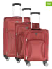 Geographical Norway 3-delige softcase-trolleyset "Sight" rood