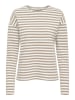 JDY Longsleeve "Isa" in Beige/ Weiß