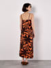Apricot Kleid in Orange/ Schwarz