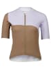 POC Koszulka kolarska "Essential Road" w kolorze jasnobrązowo-białym