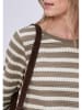 Street One Sweter w kolorze szarobrązowo-białym