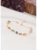 L'Atelier de Gaia Vergulde armband met edelstenen en parels