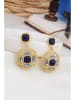 L'Atelier de Gaia Pozłacane kolczyki z lapis lazuli i cyrkoniami