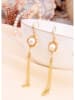 L'Atelier de Gaia Vergulde oorhangers met parels