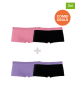 Muchachomalo Pełne majtki (4 pary) w kolorze czarno-fioletowo-różowym