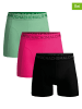 Muchachomalo 3er-Set: Boxershorts in Schwarz/ Pink/ Hellgrün