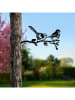HanahHome Gartendekoration "Bird in the branch" in Schwarz - (B)50 x (H)26 cm