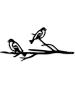 Scandinavia Concept Baumdekoration "Bird on the Branch" in Schwarz - (B)40 x (H)20 cm