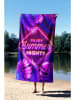FLORIANE GARDEN Strandtuch "Enjoy Summer Night" in Blau/ Pink