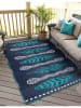 FLORIANE GARDEN Outdoortapijt donkerblauw/turquoise