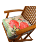 FLORIANE GARDEN Stuhlkissen in Beige/ Rot/ Blau