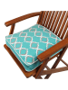 FLORIANE GARDEN Stoelkussen turquoise/wit