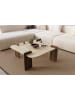 Scandinavia Concept Couchtisch "Afrolli" in Beige/ Braun - (B)90 x (H)35 x (T)90 cm