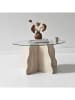Scandinavia Concept Couchtisch "Butterfly" in Beige/ Transparent - (H)40 x Ø 75 cm 