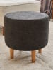 Scandinavia Concept Hocker "Findik Gabbana" in Anthrazit - (H)42 x Ø 42 cm