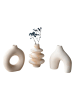 Scandinavia Concept 3-delige set: vazen beige - (H)10 x Ø 8 cm