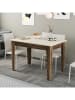 Scandinavia Concept Esstisch "Kiev" in Beige/ Braun - (B)110 x (H)75 x (T)72 cm