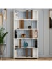 Scandinavia Concept Bücherregal "Lima" in Weiß/ Braun - (B)90 x (H)180 x (T)20 cm